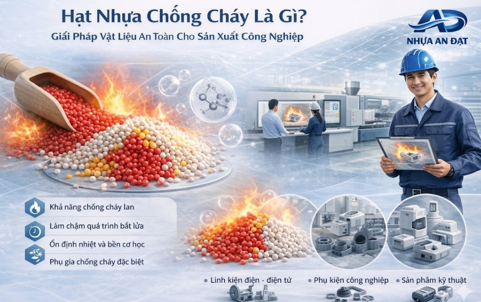 Hạt Nhựa Chống Cháy Là Gì? Giải Pháp Vật Liệu An Toàn Cho Sản Xuất Công Nghiệp